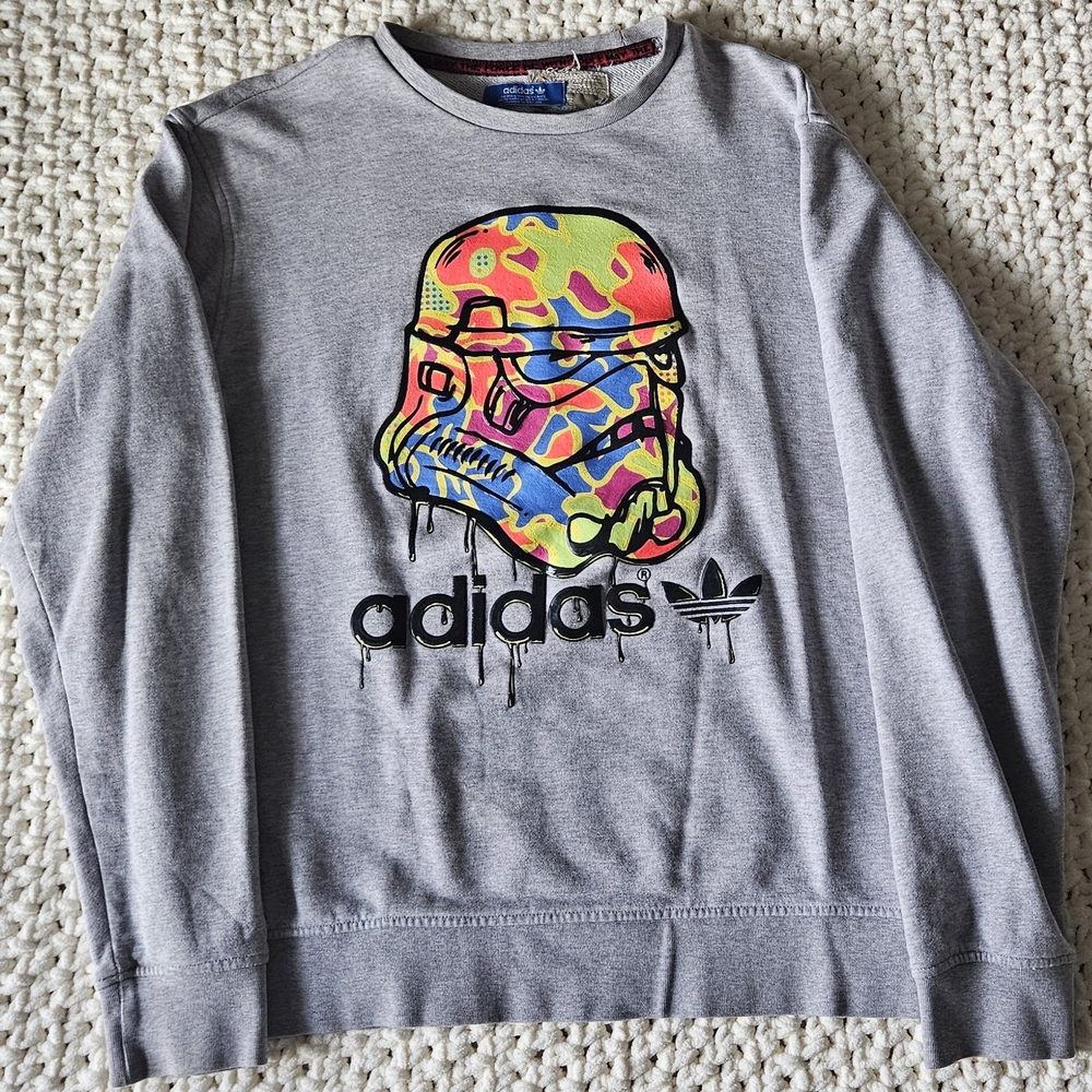 Adidas Gray Sweatshirt with Stormtrooper Graphic